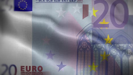 20 euro note flag loop background 4k