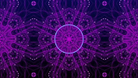 animación digital de formas circulares abstractas que se forman sobre formas caleidoscópicas que se mueven en m hipnótico