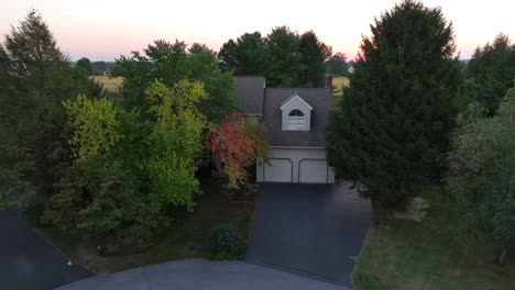 rural american neighborhood during autumn