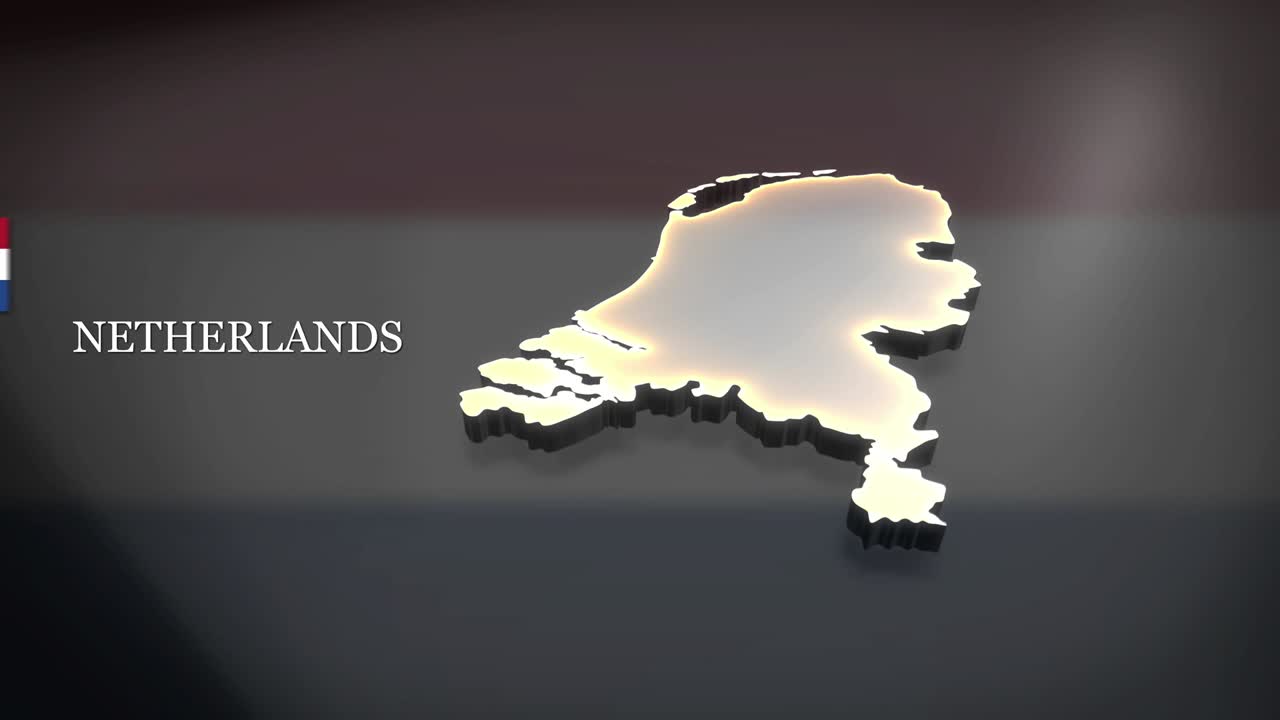 네덜란드의 3d 애니메이션 지도