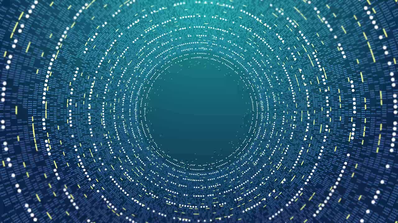 Fly through vortex tunnel of data