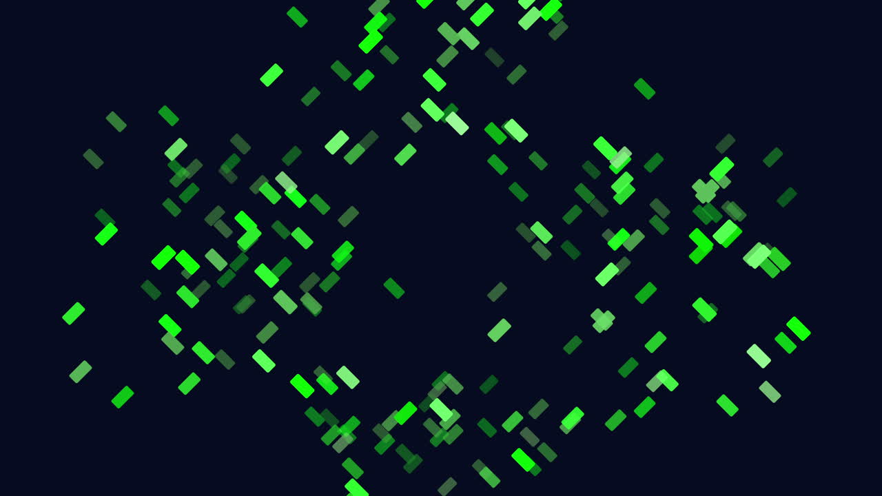 Circular arrangement of small green squares in this image suggests a potential design element for digital platforms like websites or apps, encompassing a contemporary and visually appealing concept