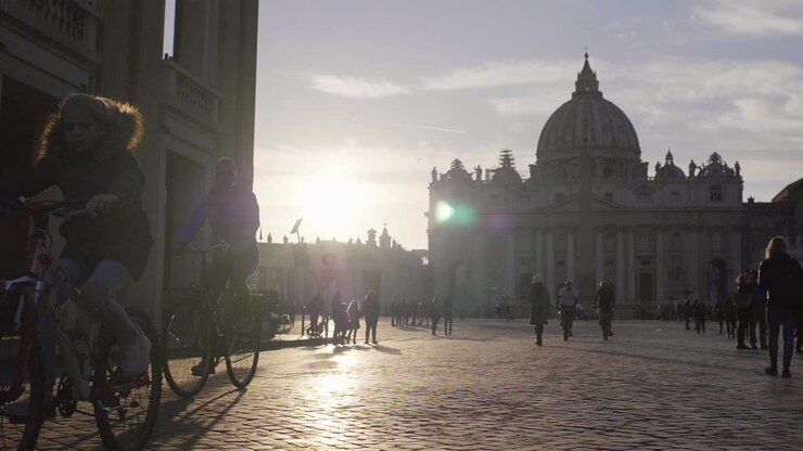 Cycling Down Via Della Concillazione