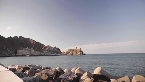 traditional fort in sea, muscat, oman