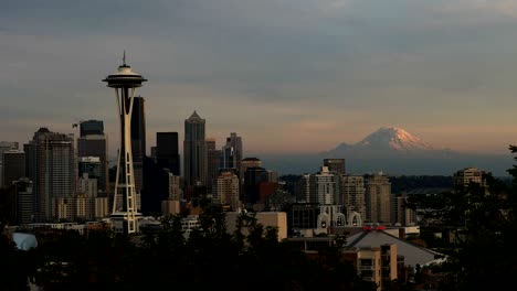 space needle and mt rainier