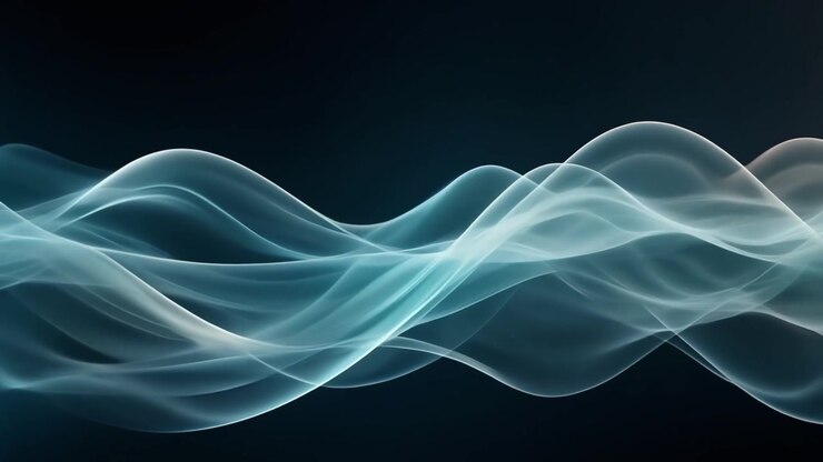 Onde di Luce Fluide Astratte su Sfondo Scuro