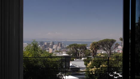 cape town city centre as viewed from a balcony in the suburb of higgovale, on the slopes of table mountain