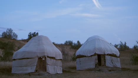 two yurts in the desert