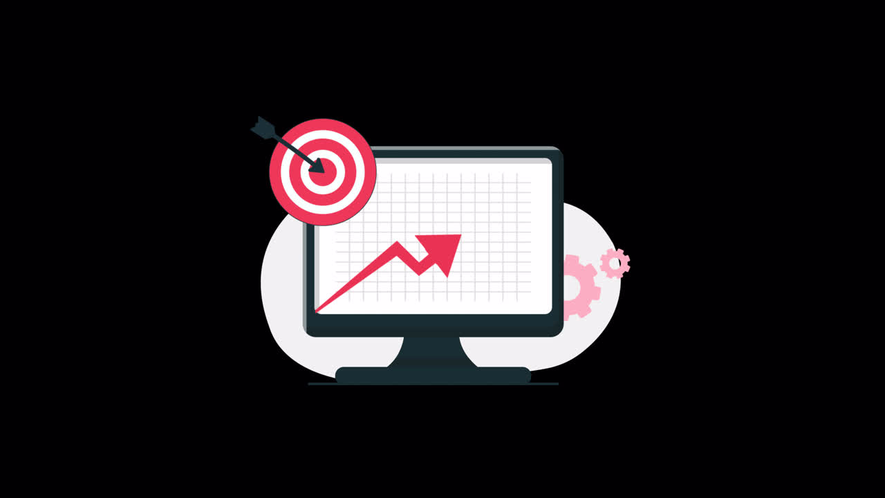 Animated Illustration of Business Data Analysis and Goal Achievement