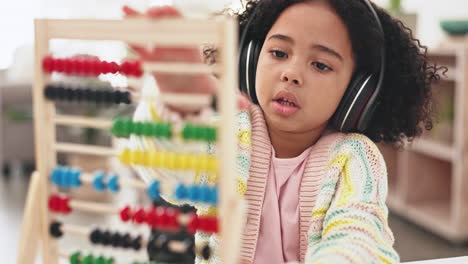 Education, elearning and girl with headphones