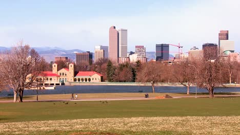 the denver colorado skyline in beautiful light