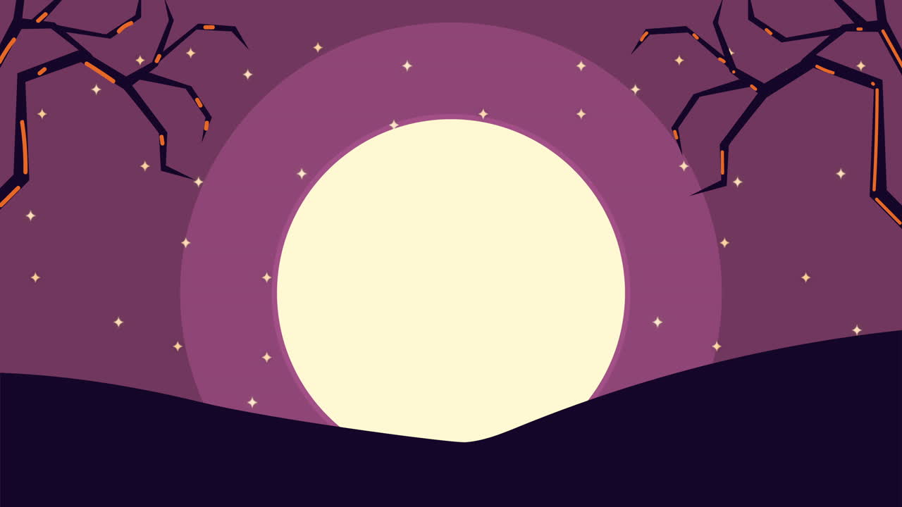 happy-halloween-animation mit einer dunklen nachtszene