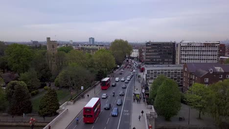 drone shot of traffic to overview of london.mp4