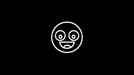línea sonrisa hud símbolo holográfico en pantalla de televisión digital vieja animación de glitch de bucle sin costuras. corazones. retro dinámico y alegre. imágenes de video coloridas y vintage.