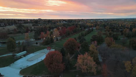 fall drone in boise idaho ann morrison park