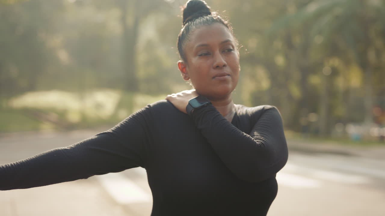 Woman Stretching Outdoors