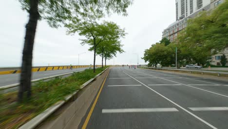 chicago cyclists riding southbound on dusable lake shore drive during bike the drive 2022