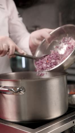 chef preparing food in a kitchen