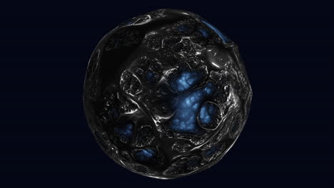 bola futurista azul y negra con color neón y ondas 2