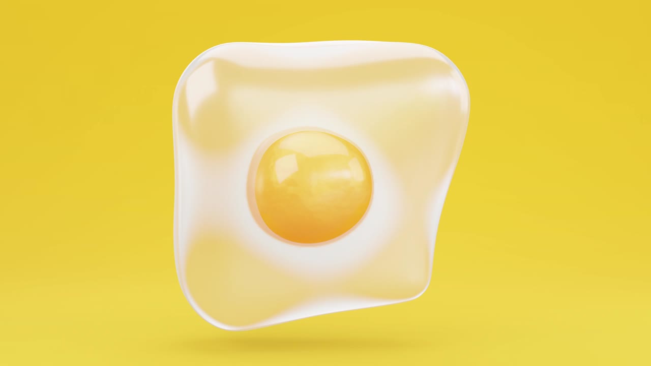A raw floating egg motion graphics loop. Food on colorful background. Bright b-roll