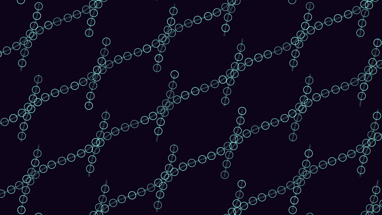 Abstract digital background footage featuring glowing circular nodes connected in a diagonal grid pattern on a dark backdrop, ideal for technology, data, science, and futuristic design projects