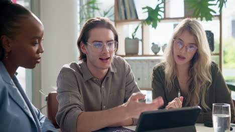 business professionals collaborating in a modern office