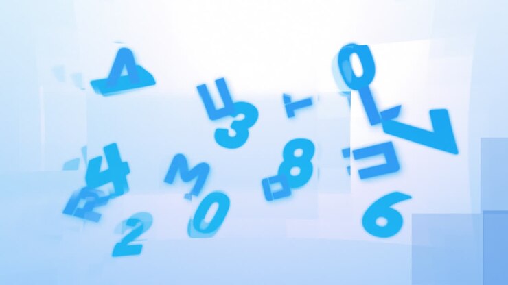 Animazione di lettere e numeri che cambiano su sfondo bianco