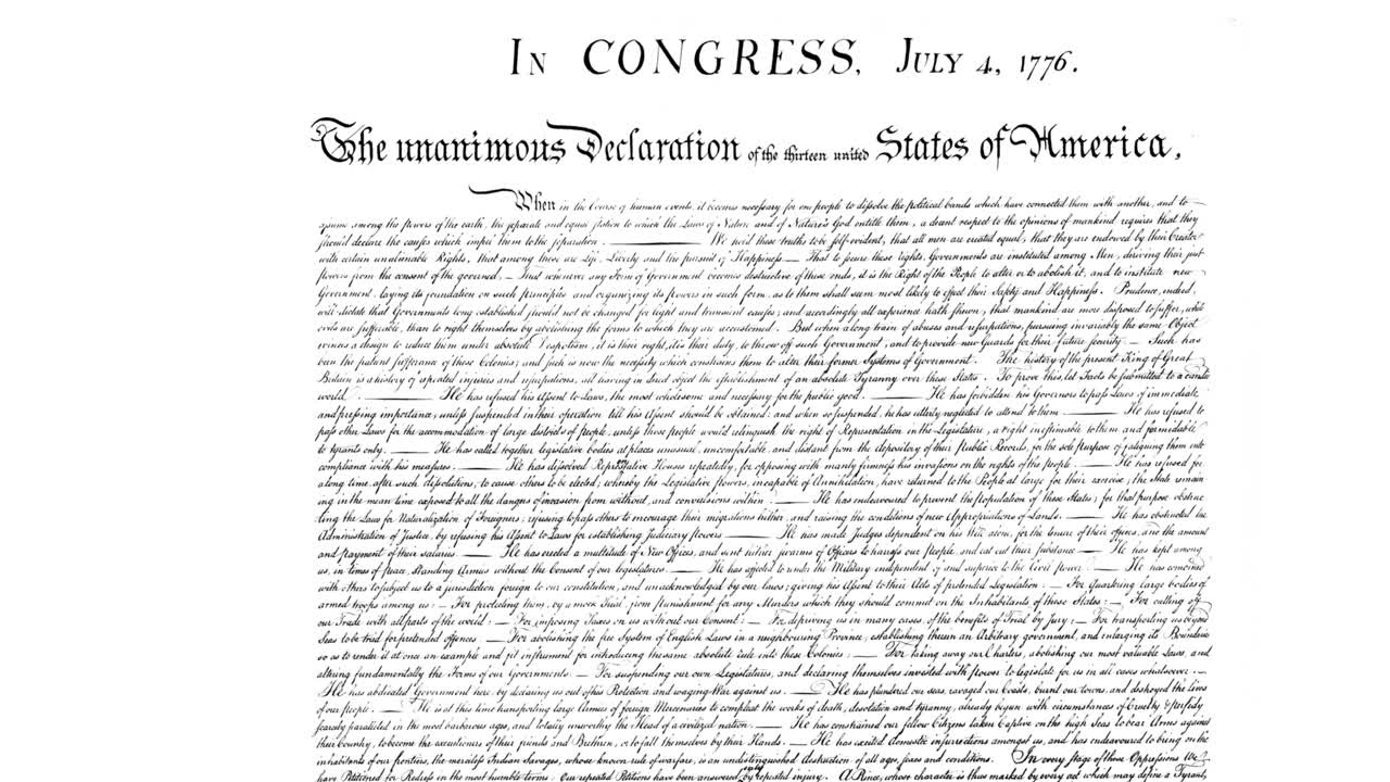 Animation of shapes moving over document with text