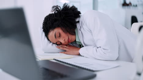 Burnout,-Cansado-Y-Doctora-Con-Dolor-De-Cabeza.