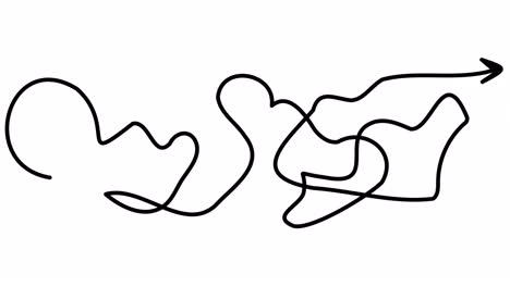 Animation of intricate doodle arrows on a white background.