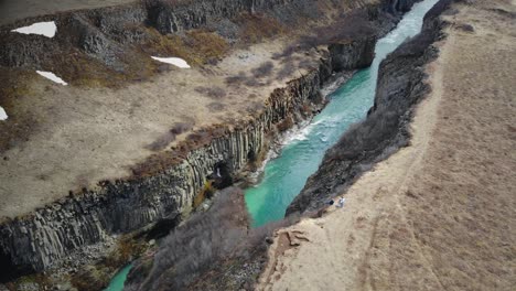 river in a canyon in iceland