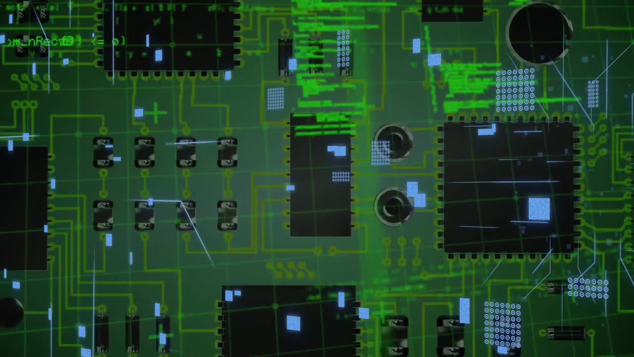 animación del procesamiento de datos digitales a través de un servidor informático