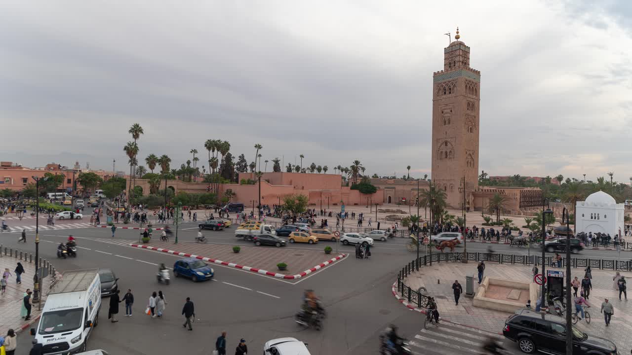 Marrakech Djemaa el-Fna Square with Koutoubia Mosque