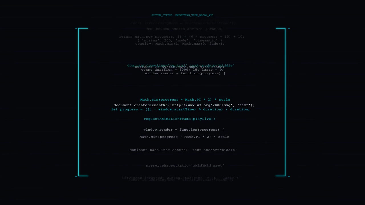 Abstract Digital Code Animation with Glitch Effects