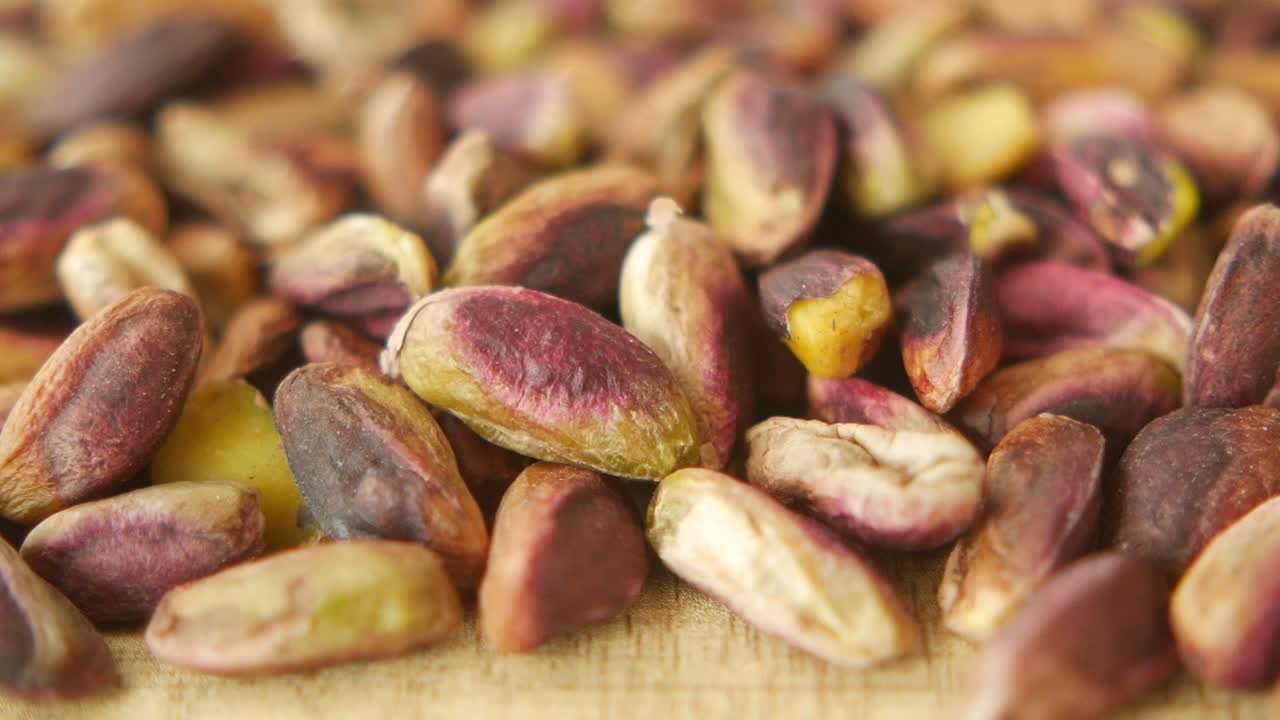 primer plano de los pistachos