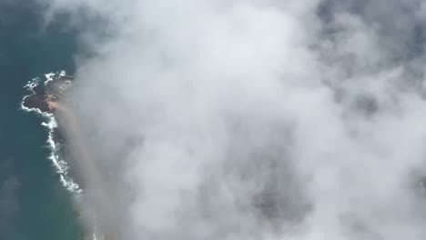 Over-the-clouds-look-of-Salvador-Brazil-shore,-sea,-buildings-and-city---historical-part