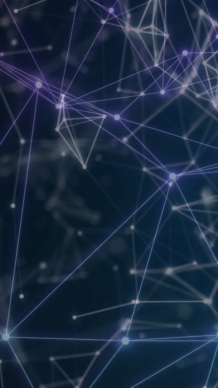 Animazione di una rete di connessioni su sfondo nero