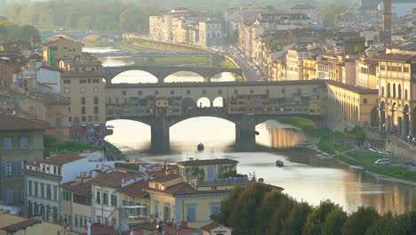 Horizonte-De-Florencia---Puente-Ponte-Vecchio,-Italia