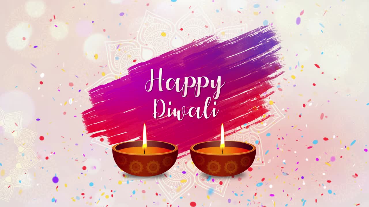 Happy Diwali celebration Decoration Greeting Card, with Diya lamp, Hindu festival Diwali greeting card