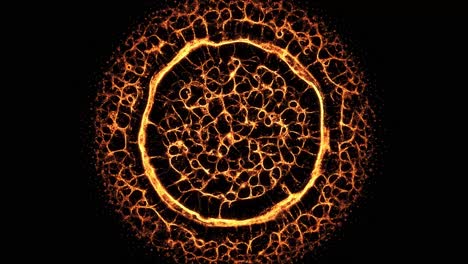 organic circular growth shockwave - black background