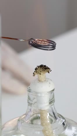 copper wire oxidation reaction using fire and acetone