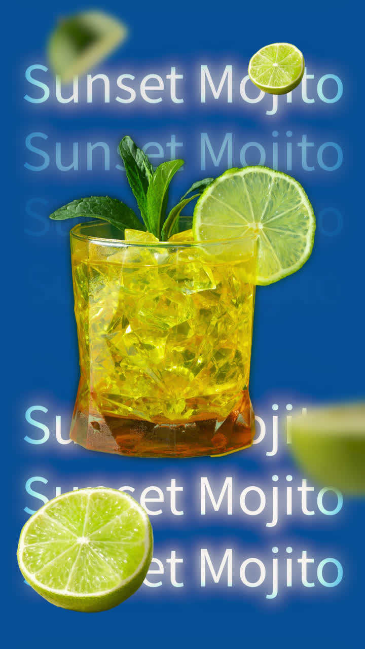 Refreshing Sunset Mojito Cocktail