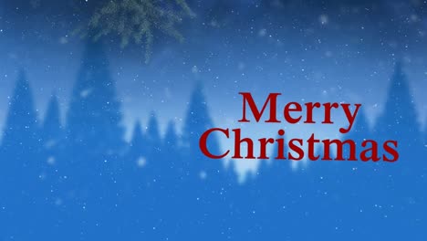 Animation-of-thank-you-text-over-blue-lights-and-snow-falling-on-black-background