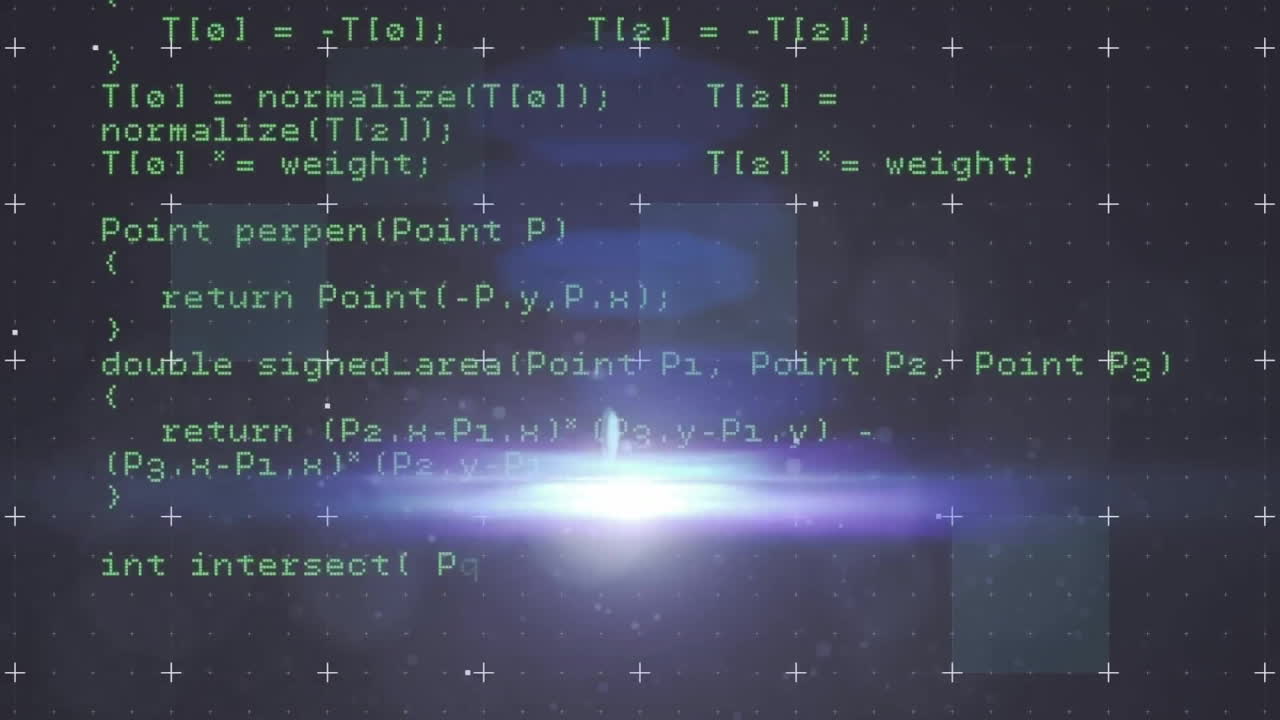 анимация цифровой обработки данных на черном фоне