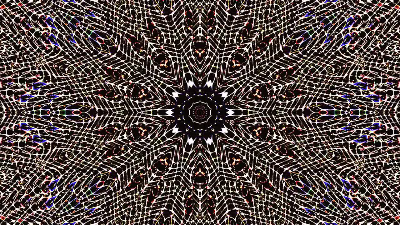 Beautiful abstract kaleidoscope that shines, a radiant light that regulates the subtle movements