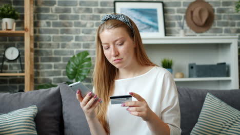 young woman making online payment
