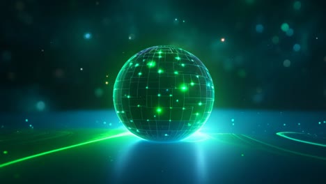 abstract glowing sphere of digital network