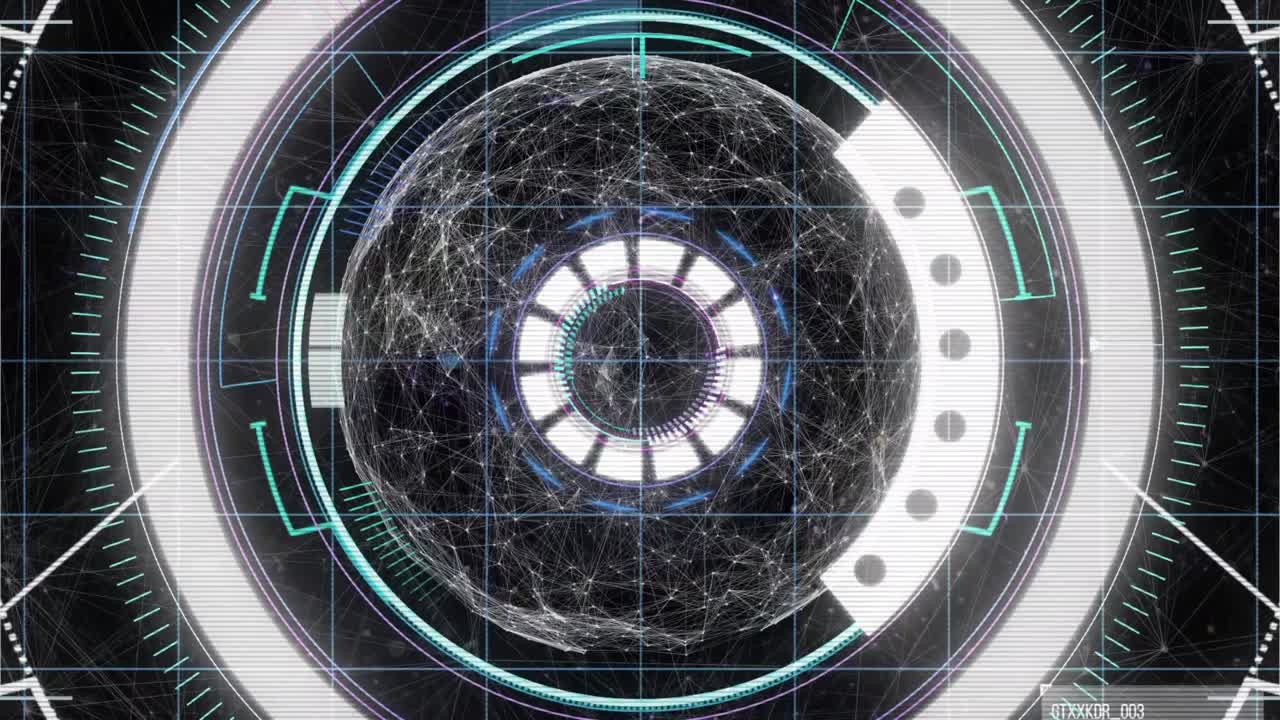 animación de la exploración del alcance y el globo de la red de conexiones en segundo plano