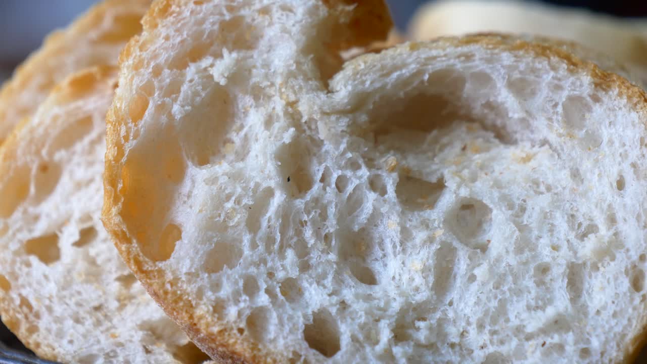 Slices of Rustic Bread with Open Crumb Texture