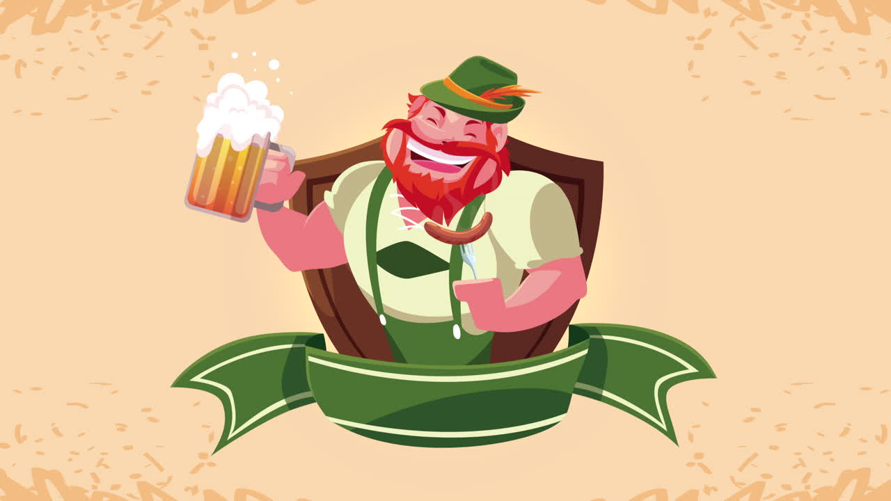 Illustrazione di personaggio per la celebrazione dell'Oktoberfest